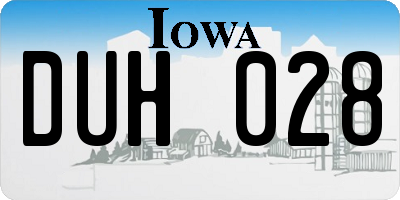 IA license plate DUH028