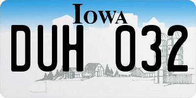 IA license plate DUH032