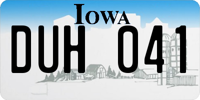 IA license plate DUH041