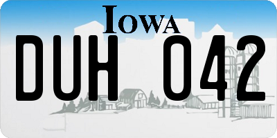 IA license plate DUH042
