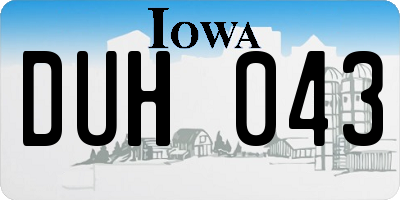 IA license plate DUH043