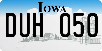 IA license plate DUH050