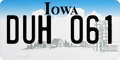 IA license plate DUH061