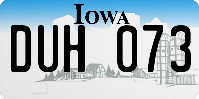 IA license plate DUH073