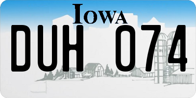 IA license plate DUH074