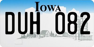 IA license plate DUH082