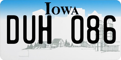 IA license plate DUH086