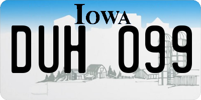 IA license plate DUH099