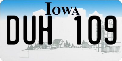 IA license plate DUH109