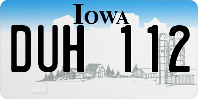 IA license plate DUH112