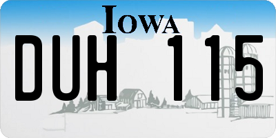 IA license plate DUH115