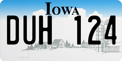 IA license plate DUH124