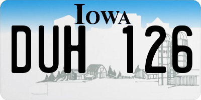 IA license plate DUH126