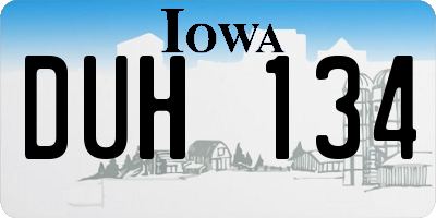 IA license plate DUH134
