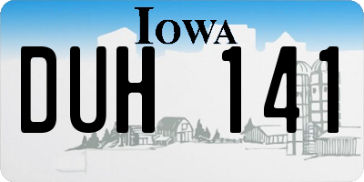 IA license plate DUH141