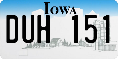 IA license plate DUH151