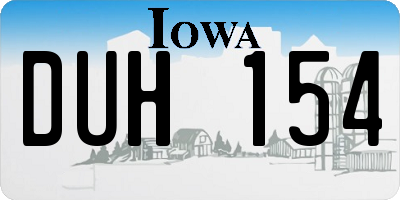 IA license plate DUH154