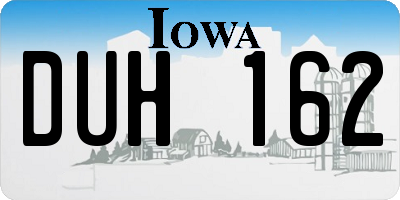 IA license plate DUH162
