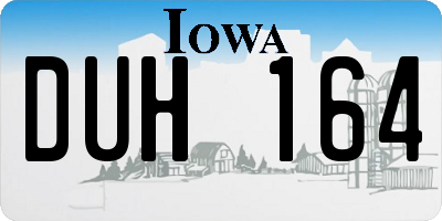 IA license plate DUH164