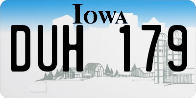 IA license plate DUH179