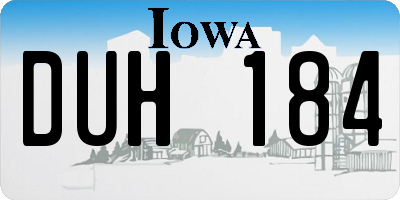 IA license plate DUH184