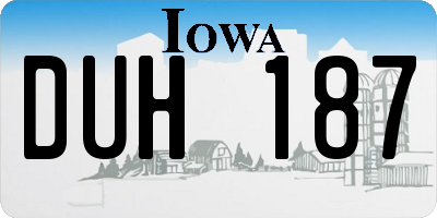 IA license plate DUH187