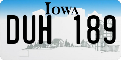 IA license plate DUH189