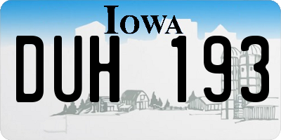 IA license plate DUH193