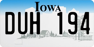 IA license plate DUH194