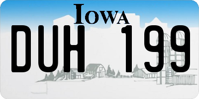 IA license plate DUH199