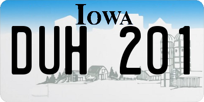 IA license plate DUH201