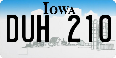 IA license plate DUH210