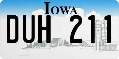 IA license plate DUH211