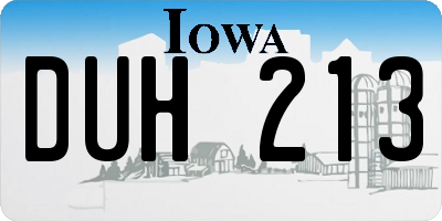 IA license plate DUH213