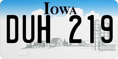 IA license plate DUH219