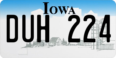 IA license plate DUH224