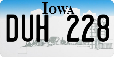 IA license plate DUH228