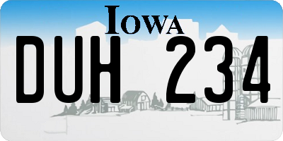 IA license plate DUH234