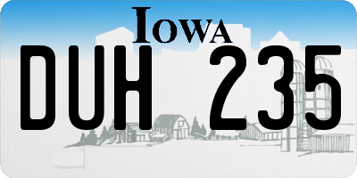 IA license plate DUH235