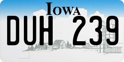IA license plate DUH239