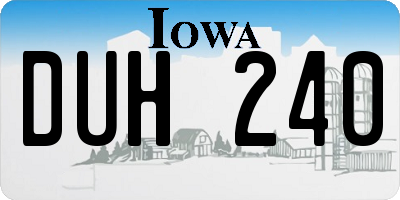 IA license plate DUH240