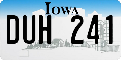 IA license plate DUH241
