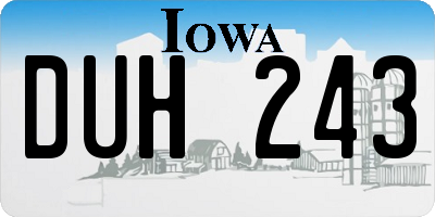 IA license plate DUH243