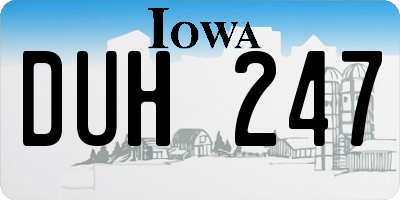 IA license plate DUH247