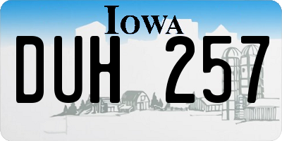 IA license plate DUH257