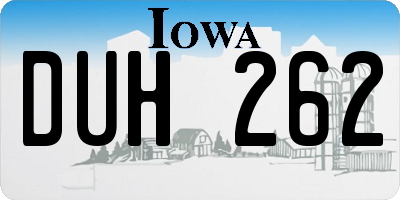 IA license plate DUH262