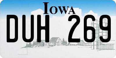 IA license plate DUH269