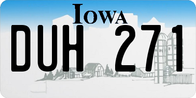 IA license plate DUH271