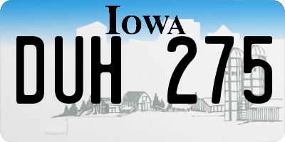 IA license plate DUH275
