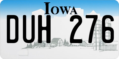 IA license plate DUH276